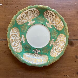 Rosenthal Ivory Bavaria Green and 22K Gold Scalloped Saucer